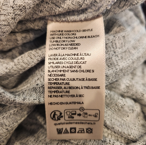 Anthropologie Pilcro Womens Heather Grey Ribbed Crop Mock Neck Sweater Large L - Picture 4 of 5